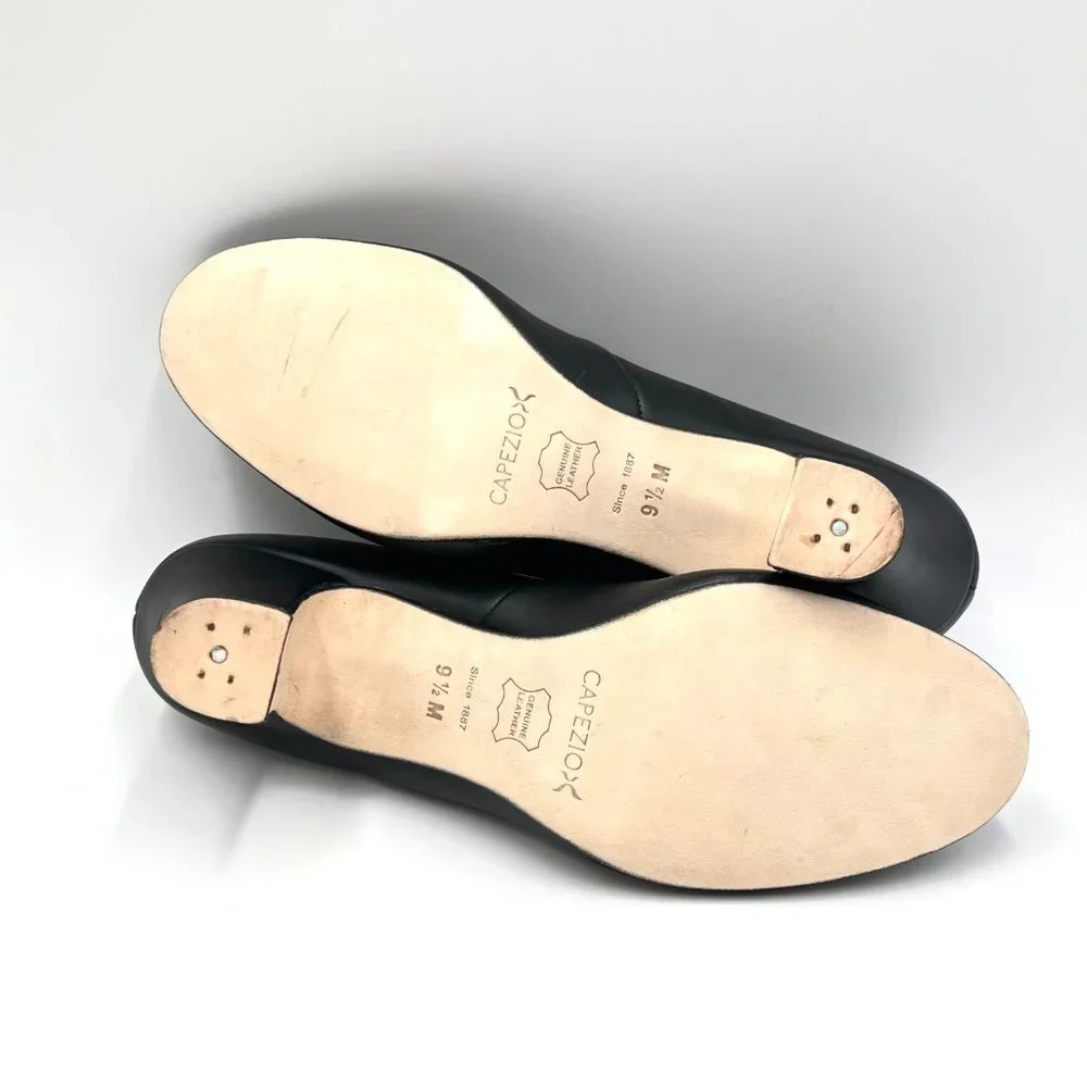 Capezio 653 Womens Size 9.5 Manhattan Character‎ Black Leather Dance Shoes Heels